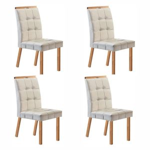Conjunto Com 4 Cadeiras 99x44x51cm Sophia Champagne