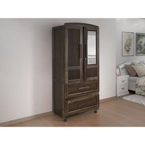 Guarda-roupa Solteiro 2 Portas 2 Gavetas Santana Imbuia Natural