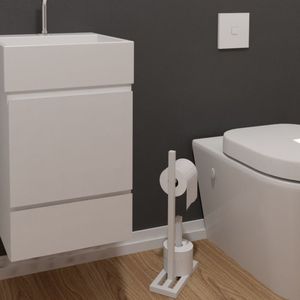 Porta Papel Com Estrutura Tubular Iron Branco Fosco