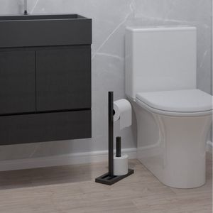 Porta Papel Com Estrutura Tubular Iron Preto Fosco