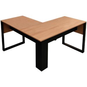 Mesa De Canto Para Escritorio Me4181 Amendoa Preto Tecno Mobili Amendoa Preto