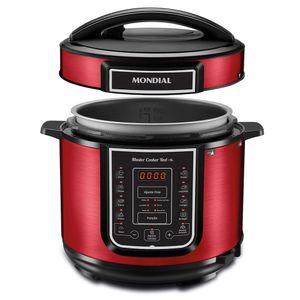 Panela De Pressão Elétrica Mondial Master Cooker Red Pe-39 Panela Elétrica Pressão-220v-vermelho-inox