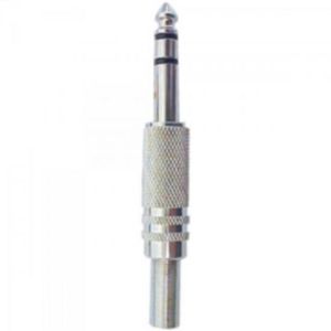 Plug P10 Estéreo Metal Com Mola Niquelado Genérico Storm - Pct - 50 [f002]