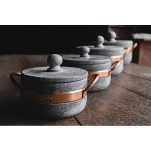 Jogo Com 3 Panelas De Pedra Sabão + Brinde