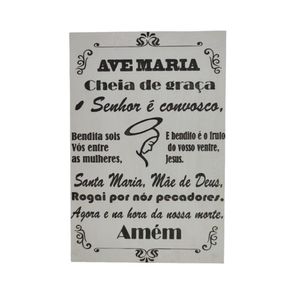 Oração Ave Maria Gravada Laser Tamanho A4 Mdf 3mm Branco [f031]