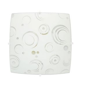 Plafon Quadrado 25cm 1 Lâmpada Galax Branco