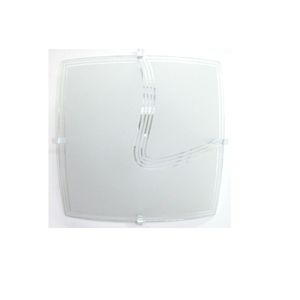 Plafon Quadrado 25cm 1 Lâmpada Luna Luxo Branco