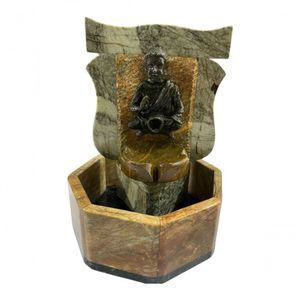 Fonte De água Cascata Pedra Sabão Buda Chafariz Decoração