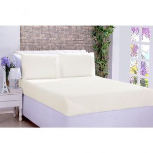 Jogo De Cama Lençol Ponto Palito Micropercal Casal 03 Peças Palha [f101]