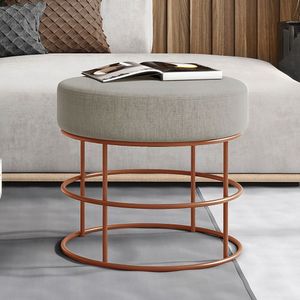 Puff Anunciação Revestimento Linho Mais Decor Cobre/areia