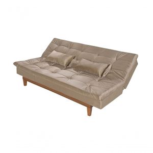 Sofá Cama Versátil Pés De Madeira chocolate 377