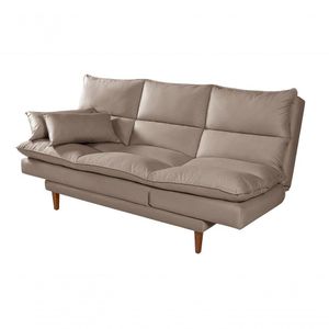 Sofá Cama Vancouver 3 Lugares Império Reclinável Casal Pés Madeira Suede Chocolate 377