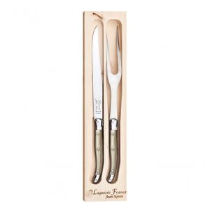 Garfo E Faca Para Churrasco Em Inox Laguiole Champagne