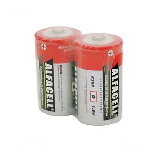 Pilha Comum Gd. 1.5v, Cartela Com 2 Pilhas, Caixa Com 12 Unidades Alfacell - R20p2sc