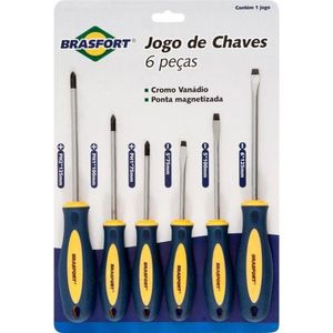 Jogo De Chaves De Fenda-philips Com 6 Peças Brasfort [f002]