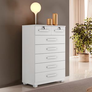 Cômoda 7 Gavetas 78 Cm New Barcelona Branco