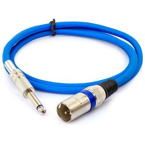 Cabo P10 Para Xlr Macho Azul Estereo - 5 Metros