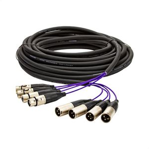 Multicabos Com Conectores Xlr 4 Vias - Amphenol 50 Metros