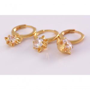 Trio Argolinha Estrelinha De Zircônia Folheado Em Ouro 18k [f027]