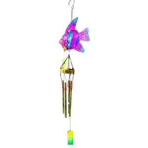 Sino Ventos Tradicional Peixe Colorido Aluminio Rosa
