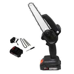 Mini Motosserra Eletrica 48v Potente Bateria Recarregavel 6 Polegadas Sem Fio