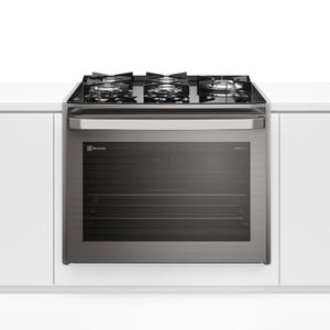Fogão De Embutir 5 Bocas Electrolux Cinza Experience Com Mesa De Vidro, Perfectcook360 E Vaporbake (fe5ec)