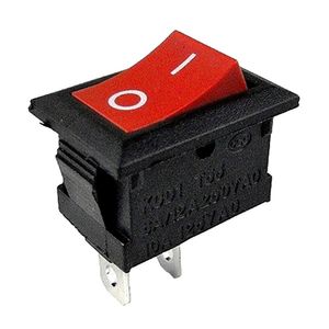 Chave Retangular On-Off Vermelha 2 Terminais Kdc-101