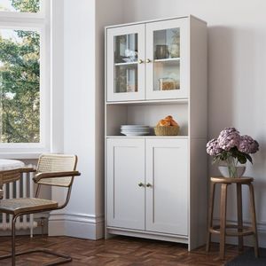 Armário Cozinha Americana 4 Portas Ac4005 Portas De Vidro Branco