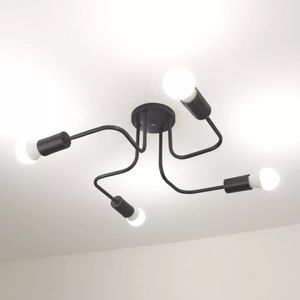 Lustre Sputnik 20x44cm Assimétrico Emalustres Preto