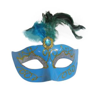 Mascara Fantasia Carnaval Kit Com 6 Unidades Azul Festa Baile Eventos