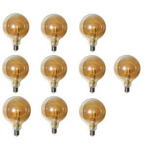 Lampada Ballon 38w Multi Filamento Kit 10 Uni Branco Quente Luz Led Retro Decoraçao Vintage