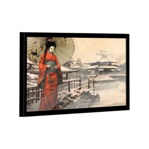Quadro Decorativo Guerreira Japonesa