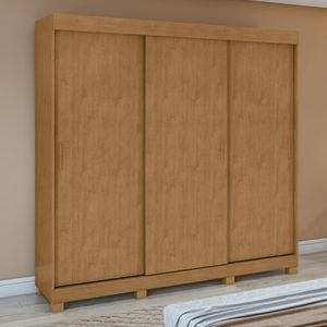 Guarda-roupa 3 Portas 3 Gavetas Saion Plus Com Pés Amêndoa Clean-off White-amêndoa Clean