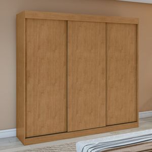 Guarda-roupa 3 Portas 3 Gavetas Saion Plus Amêndoa Clean-off White-amêndoa Clean