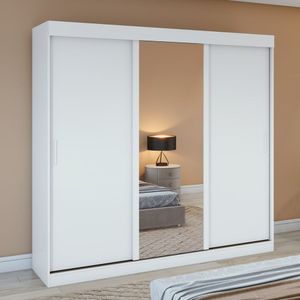 Guarda-roupa 3 Portas 3 Gavetas Saion Plus 1 Porta Glass Branco