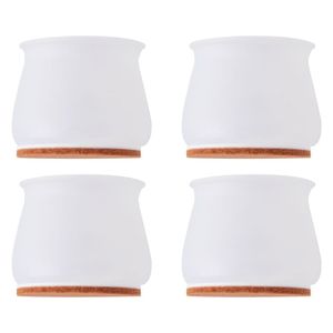 Protetor Com Feltro Pezinho De Mesa Cadeira Móveis 4 Un Branco