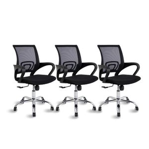 Conjunto 3 Cadeiras De Escritório Diretor Clint - Travel Max