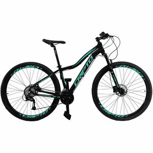 Bicicleta Aro 29 Cripto 24 Marchas Shimano E Freio A Disco - Preto-verde - 15" Preto-verde