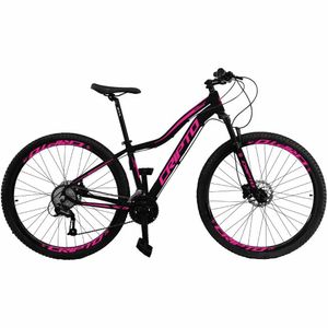 Bicicleta Aro 29 Cripto 21 Marchas Freios Disco E Suspensão - Preto-rosa - 15" Preto-rosa