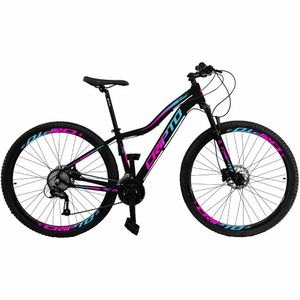 Bicicleta Aro 29 24 Marchas Freio Disco C-suspensão - Preto-azul E Rosa - 15" Preto-azul E Rosa