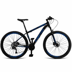 Bicicleta Aro 29 Cripto 27v Alivio Freio Hidraulico Trava K7 - Preto-azul - 15" Preto-azul