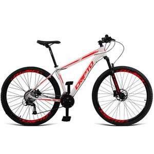 Bicicleta Aro 29 Cripto 27v Shimano Fr. Hidraulico Trava-k7 - Branco-vermelho - 17" Branco-vermelho