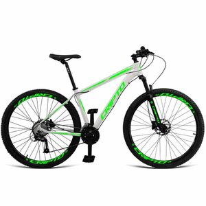 Bicicleta Aro 29 Cripto 24v Shimano Fr. Hidraulico-trava-k7 - Branco-verde - 15" Branco-verde