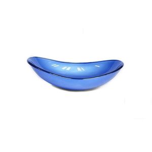 Cuba De Vidro Para Lavatório Oval 47cm Azul Escuro