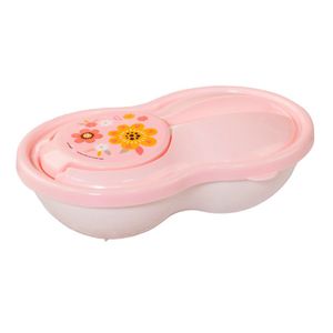 Pote Papinha Com Colher 320ml Rosa - Plasútil