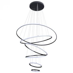 Lustre Pendente Nordecor Inverse 6 Módulos Redondo 2531 Led Preto Bivolt