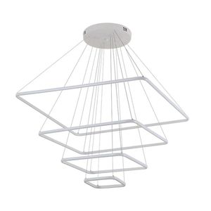 Lustre Pendente Nordecor Inverse 4 Módulos Quadrado 2169-1 Led Branco Bivolt