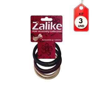 Kit C/03 Zalike Color Elástico S/ Metal Preto 6mm C/6