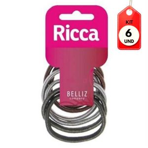 Kit C/06 Ricca 900 Elástico P/ Cabelo 7mm
