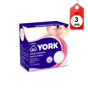 Kit C/03 York Absorvente P/ Seios C/12